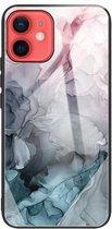 Beschermhoes van abstract marmerpatroon voor iPhone 12 mini (abstract lichtroze)