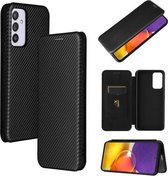 Voor Samsung Galaxy A82 5G / Quantum 2 Carbon Fiber Texture Magnetische Horizontale Flip TPU + PC + PU Leather Case met Card Slot (Black)