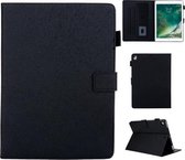 Haar zijdeachtige textuur effen kleur horizontale flip lederen tas met houder & kaartsleuven & fotolijst & antislipstrip voor iPad 9.7 2018/2017 (zwart)