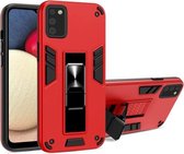 Voor Samsung Galaxy A52 5G / 4G 2 in 1 pc + TPU schokbestendige beschermhoes met onzichtbare houder (rood)