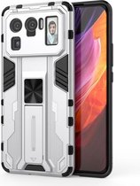 Voor Geschikt voor Xiaomi Mi 11 Ultra Supersonic PC + TPU schokbestendige beschermhoes met houder (zilver)
