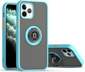 Q Shadow 1 Generation-serie TPU + pc-beschermhoes met 360 graden roterende ringhouder voor iPhone 12/12 Pro (hemelsblauw + zwart)