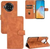 Voor CUBOT Note 20 Effen Kleur Huid Voelen Magnetische Gesp Horizontale Flip Kalf Textuur PU Lederen Case met Houder & Kaartsleuven & Portemonnee (Bruin)