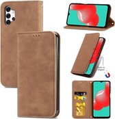 Voor Samsung Galaxy A32 4G Retro Skin Feel Business Magnetische Horizontale Flip Leather Case Met Houder & Kaartsleuven & Portemonnee & Fotolijst (Bruin)