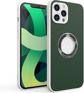 PU + PC + TPU mobiele telefoon beschermhoes voor iPhone 11 Pro Max (donkergroen)