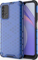 Xiaomi Redmi 9T Hoesje - Mobigear - Honeycomb Serie - Hard Kunststof Backcover - Blauw - Hoesje Geschikt Voor Xiaomi Redmi 9T