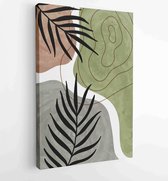 Botanical wall art vector set. Golden foliage line art drawing with watercolor 1 - Moderne schilderijen – Vertical – 1903166983 - 40-30 Vertical