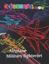 Airplane Coloring book Military Fighterjet