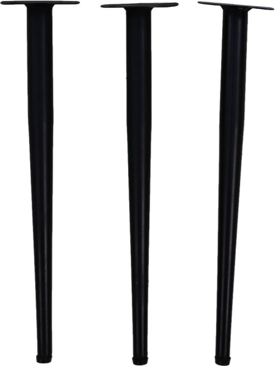 Tafelpoten Ventura - ø2x45 - Gepoedercoat zwart - Metaal - Set van 3