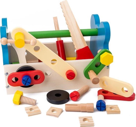 Thumbnail van een extra afbeelding van het spel ZaCia Houten Gereedschapskist - Educatief speelgoed - Duurzaam - Houten speelgoed