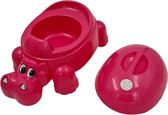 Plaspotje met deksel - Babypotje - Toilettrainers - Nijlpaard - Roze - 37.8 x 22.3 x 17cm