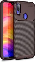 Xiaomi Redmi Note 7 Hoesje - Mobigear - Racing Serie - TPU Backcover - Bruin - Hoesje Geschikt Voor Xiaomi Redmi Note 7