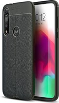 Motorola Moto G8 Plus Hoesje - Mobigear - Luxury Serie - TPU Backcover - Zwart - Hoesje Geschikt Voor Motorola Moto G8 Plus