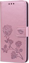 HONOR 10 Lite Hoesje - Mobigear - Flowers Serie - Kunstlederen Bookcase - Roségoud - Hoesje Geschikt Voor HONOR 10 Lite