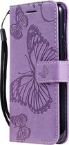 Apple iPhone 11 Pro Hoesje - Mobigear - Butterfly Serie - Kunstlederen Bookcase - Paars - Hoesje Geschikt Voor Apple iPhone 11 Pro