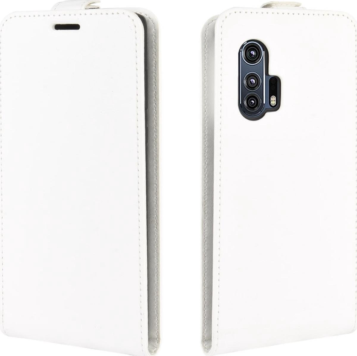 Mobigear Telefoonhoesje geschikt voor Motorola Edge Plus Hoesje | Mobigear Flipcase | Pasjeshouder voor 1 Pasje | Telefoonhoesje voor Pinpas / OV Kaart / Rijbewijs - Wit