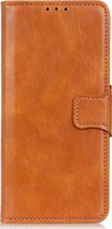 Motorola Moto G8 Power Lite Hoesje - Mobigear - Classy Serie - Kunstlederen Bookcase - Cognac - Hoesje Geschikt Voor Motorola Moto G8 Power Lite
