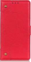 OnePlus 8 Hoesje - Mobigear - Ranch Serie - Kunstlederen Bookcase - Rood - Hoesje Geschikt Voor OnePlus 8