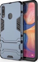 Samsung Galaxy A20s Hoesje - Mobigear - Armor Stand Serie - Hard Kunststof Backcover - Donkerblauw - Hoesje Geschikt Voor Samsung Galaxy A20s
