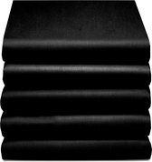 totaalBED Hoeslaken - zwart - satijn - voor topmatras & matras - 140x220