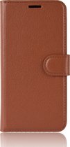 LG K50 Hoesje - Mobigear - Classic Serie - Kunstlederen Bookcase - Bruin - Hoesje Geschikt Voor LG K50