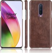 OnePlus 8 Hoesje - Mobigear - Excellent Serie - Hard Kunststof Backcover - Bruin - Hoesje Geschikt Voor OnePlus 8