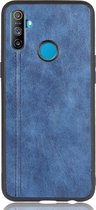 Mobigear Stitch Telefoonhoesje geschikt voor Realme C3 Hoesje Backcover - Blauw