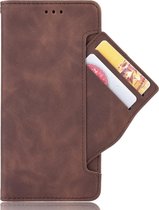 Motorola One Hyper Hoesje - Mobigear - Slide Wallet Serie - Kunstlederen Bookcase - Bruin - Hoesje Geschikt Voor Motorola One Hyper