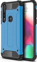 Motorola Moto G8 Plus Hoesje - Mobigear - Outdoor Serie - Hard Kunststof Backcover - Blauw - Hoesje Geschikt Voor Motorola Moto G8 Plus