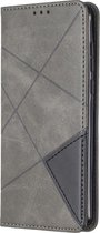 Huawei P40 Hoesje - Mobigear - Rhombus Slim Serie - Kunstlederen Bookcase - Grijs - Hoesje Geschikt Voor Huawei P40