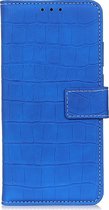 Mobigear Croco Telefoonhoesje geschikt voor OPPO A31 Hoesje Bookcase Portemonnee - Blauw