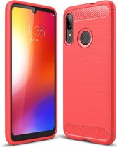 Motorola Moto E6 Plus Hoesje - Mobigear - Brushed Slim Serie - TPU Backcover - Rood - Hoesje Geschikt Voor Motorola Moto E6 Plus