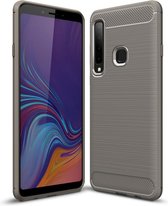 Samsung Galaxy A9 (2018) Hoesje - Mobigear - Brushed Serie - TPU Backcover - Grijs - Hoesje Geschikt Voor Samsung Galaxy A9 (2018)