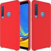 Samsung Galaxy A9 (2018) Hoesje - Mobigear - Rubber Touch Serie - Hard Kunststof Backcover - Rood - Hoesje Geschikt Voor Samsung Galaxy A9 (2018)