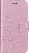 Apple iPhone XR Hoesje - Mobigear - Flowers Serie - Kunstlederen Bookcase - Roségoud - Hoesje Geschikt Voor Apple iPhone XR