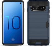 Mobigear Brushed Card Hardcase voor de Samsung Galaxy S10 Plus - Marineblauw