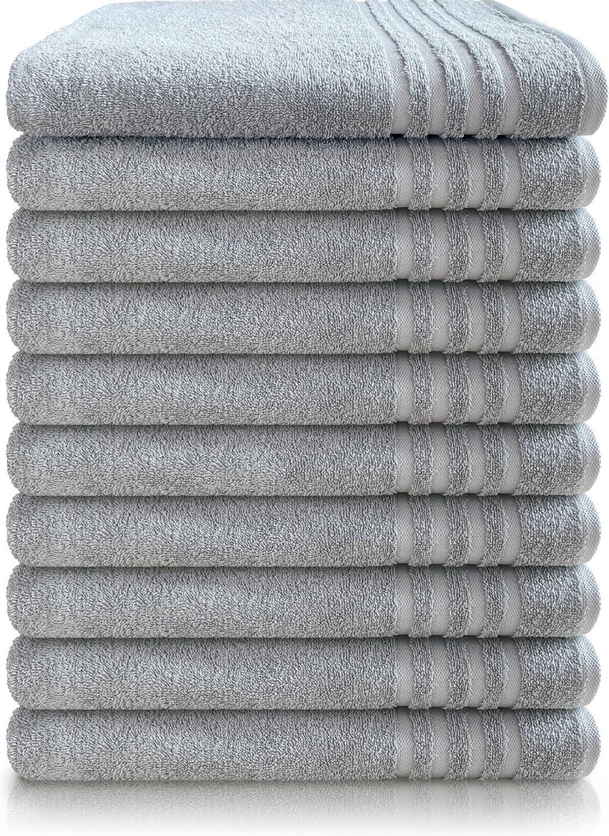 Cillows Handdoek - Hoogwaardige hotelkwaliteit - 50x100 cm - 10 stuks - Grijs