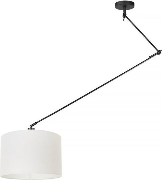 Ylumen - Hanglamp Knik met witte kap Ø 40 cm zwart