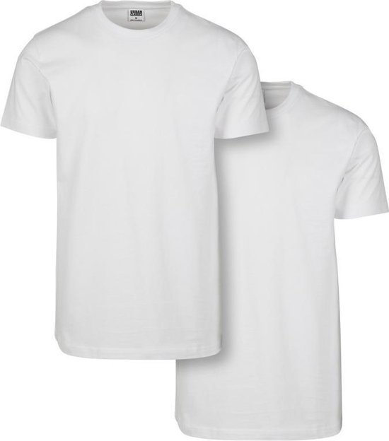 Urban Classics - Basic 2-Pack Heren T-shirt - 4XL - Wit