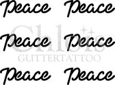 Chloïs Glittertattoo Sjabloon - Peace - Multi Stencil - CH9710 - 1 stuks zelfklevend sjabloon met 6 kleine designs in verpakking - Geschikt voor 6 Tattoos - Nep Tattoo - Geschikt v