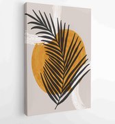 Botanical wall art vector background set. Foliage line art drawing with watercolor 3 - Moderne schilderijen – Vertical – 1904693071 - 80*60 Vertical