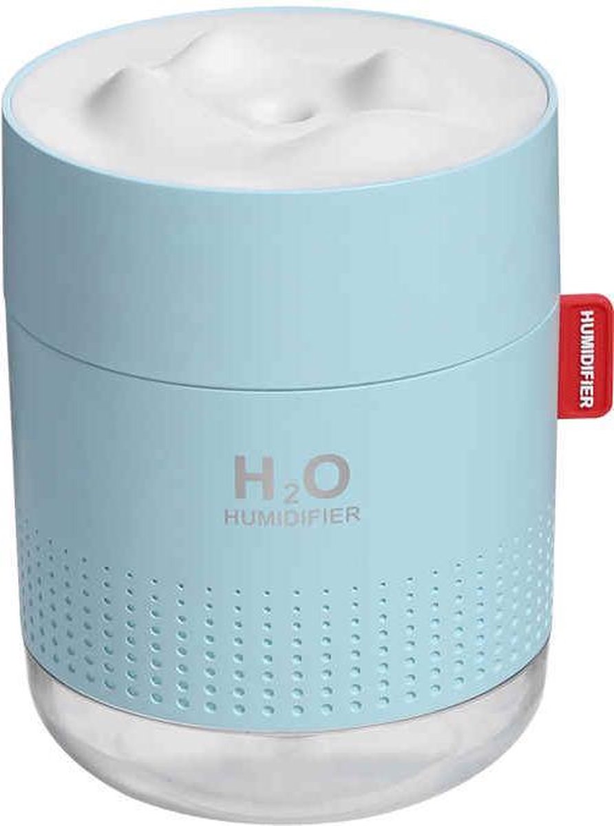 H2o Aroma Diffuser Luchtbevochtiger - Blauw - 500 ML Vernevelaar - Incl Etherische Olie en Ebook - Met 5 Extra Filters