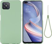 OPPO Reno 4 Z Hoesje - Mobigear - Rubber Touch Serie - Hard Kunststof Backcover - Groen - Hoesje Geschikt Voor OPPO Reno 4 Z