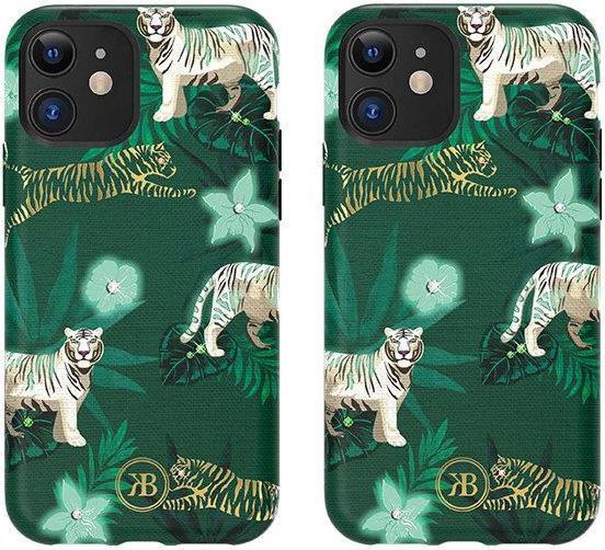 Forest Glowing in the dark case met original Swarovski crystals iPhone 11 - Meerkleuring (Tijger)