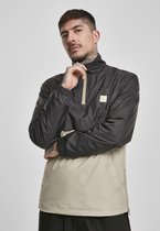 Urban Classics - Stand Up Collar Pullover Heren jas (Maat L) Zwart/Beige