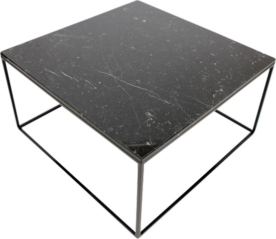Table basse carrée en marbre - Zwart - 60 x 60 | bol.com