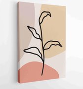 Botanical wall art vector set. Foliage line art drawing with abstract shape. 2 - Moderne schilderijen – Vertical – 1861710922 - 115*75 Vertical