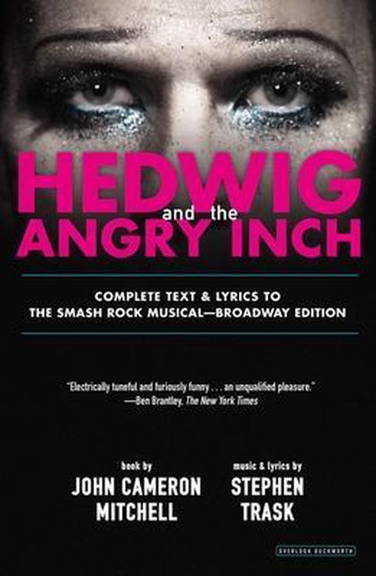Boekhoes met oogmake-up en de titel 'Hedwig and the Angry Inch'.