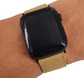Geschikt voor Apple Watch bandje 42 / 44 / 45 / 49 mm - Series 1 2 3 4 5 6 7 8 SE Ultra - Smartwatch iWatch horloge band - 42mm 44mm 45mm 49mm - Fungus - Nylon - Khaki - Nato