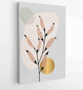 Botanical and gold abstract wall arts vector collection. 1 - Moderne schilderijen – Vertical – 1880158291 - 80*60 Vertical